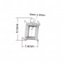 6x8MM Rectangle Prongs Bezel Pendant Settings With Loop,Stainless Steel Rectangle Pendant Charm,Minimalist Pendant,DIY Pendant Blank 1431460