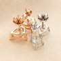 Simple Pear Prong Studs Earrings Blank Settings Rose Gold Plated Solid 925 Sterling Silver DIY Earrings Supplies 1706085