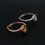 5x7MM Pear Prong Ring Settings Simple Rose Gold Plated Solid 925 Sterling Silver Adjustable Ring Bezel for Gemstone 1294245