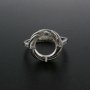 10MM Round Prong Ring Settings Solid 925 Sterling Silver DIY Adjustable Ring Bezel for Gemstone 1212068