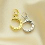 8MM Pave CZ Stone Moon Charm,Solid 925 Sterling Silver Gold Plated Pendant Charm,DIY Pendant Charm Supplies 1431193