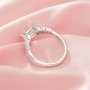 Halo Hexagon Prong Ring Settings,Tree Branch Leaf Solid 14K 18K Gold Moissanite Ring,Dainty Art Deco Ring,DIY Ring Supplies 1294975