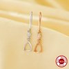 6x8MM Pear Prong Hook Earrings Settings,Solid 925 Sterling Silver Rose Gold Plated Earrings,Minimalist Pear Earrings,DIY Earrings Supplies For Gemstone 1706208