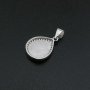 1Pcs Pear Pendant Bezel for Breast Milk Cabochon Solid 925 Sterling Silver Charm Settings DIY Supplies 1431069