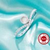 4MM Keepsake Breast Milk Resin Round Bezel Ring Settings,Curve Solid 925 Sterling Silver Ring,Vintage Styles Art Deco Ring,DIY Ring Supplies 1212120-1