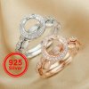 8MM Round Prong Ring Settings,Stackable Solid 925 Sterling Silver Rose Gold Plated Ring,Breast Milk Resin Marquise Stacker Ring Band,DIY Ring Supplies 1294498