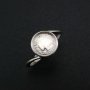 8MM Round Bezel Ring Settings Solid Back Breast Milk Resin 925 Sterling Silver DIY Bypass Shank Adjustable Ring 1212072
