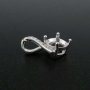 1Pcs 6-8MM Round Prong Pendant Settings Solid 925 Sterling Silver Gesmtone Charm Bezel Tray DIY Supplies 1411256