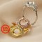 6-8MM Keepsake Breast Milk Resin Round Prong Ring Settings Solid 925 Sterling Silver Rose Gold Plated Ring Supplies 1210112