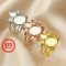 Keepsake Breast Milk Resin Round Ring Settings Stackable 8MM Main Stone Solid 925 Sterling Silver Rose Gold Plated DIY Ring Bezel 1294345