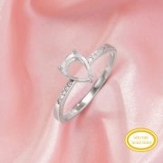 Pear Prong Ring Settings,Solid 14K 18K Gold Ring,Art Deco Minimalist Pear Ring,DIY Ring Supplies For Gemstone 1295088
