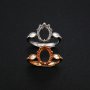 6x8MM Oval Prong Ring Settings Solid 925 Silver Rose Gold Plated Vintage Style DIY Adjustable Ring Bezel for Gemstone Supplies 1224090