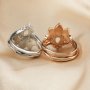 Keepsake Breast Milk Resin Pear Ring Settings Stackable 4x6MM Main Stone Solid 925 Sterling Silver Rose Gold Plated DIY Ring Bezel 1294339