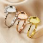 8x10MM Keepsake Breast Milk Resin Pear Bezel Ring Settings Crown Solid 925 Sterling Silver Rose Gold Plated DIY Ring Supplies 1294327