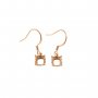 1Pair Round Hook Earrings Settings Rose Gold Plated Solid 925 Sterling Silver Bezel DIY Supplies for Gemstone Jewelry 1706058