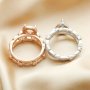 6x8MM Pear Prong Rings Settings Stackable Solid 925 Sterling Silver Rose Gold Plated Art Deco Bezel Stacker Ring DIY Set For Gemstone 1294416
