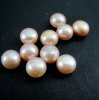 10pcs 5-6mm button shape pink round half drilled fresh water pearl beads for earrings DIY supplies 3020067