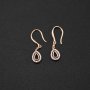 1Pair Multiple Size Pear Bezel Rose Gold Plated Solid 925 Sterling Silver Halo Pave Hook Earrings DIY Gemstone Jewelry Supplies 1706039