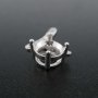 1Pcs 6-8MM Round Prong Pendant Settings Solid 925 Sterling Silver Gesmtone Charm Bezel Tray DIY Supplies 1411256