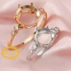 4-9MM Round Prong Ring Setttings Memory Jewelry Solid 14K 18K Gold DIY Ring Blank Wedding Band for Gemstone 1210053-1