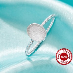 Keepsake Breast Milk Resin Oval Bezel Ring Settings,Solid Back Solid 925 Sterling Silver Ring,Twist Band Art Deco Ring,DIY Ring Supplies 1222139