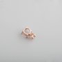 1Pcs 6-8MM Solid 925 Sterling Silver Rose Gold Simple Round 4 Prongs Gemstone Prong Bezel Settings DIY Pendant 1411240