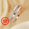 Art Deco Half Eternity Ring,Minimalist Stackable Ring,Solid 925 Sterling Silver Rose Gold Plated Ring,Stackable DIY Ring 1294563