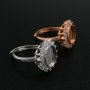 Keepsake Breast Milk Resin Ring Settings Oval Solid Back 925 Sterling Silver Rose Gold Plated 8x10MM CZ Stone Ring Bezel 1224073