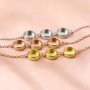 6MM Round Keepsake Breast Milk Bezel Settings Resin Solid 14K Gold DIY Pendant Bezel Necklace Chain 18''+2'' 1411304-1