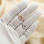 Three Stone Oval Prong Ring Settings,Solid 925 Sterling Silver Rose Gold Plated Ring,Art Deco Bezel Band Ring,DIY Supplies 1224141