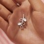 4x6MM Keepsake Breast Milk Resin Oval Bezel Pendant Settings,Tree Branch Leaf Solid 9K 14K 18K Gold Pendant Charm,Oval Prong Pendant Settings 1421249