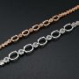 1Pcs Oval Prong Bezel Bracelet Settings 5 Stones Rose Gold Plated Solid 925 Sterling Silver Tray for Gemstone 6''+1.6'' 1900246