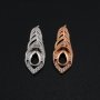 4x6MM Pear Prong Pendant Settings Feather Solid 925 Sterling Silver Rose Gold Plated Charm Bezel DIY Gemstone Supplies 1431092