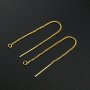 1Pair 14K Gold Filled Box Chain Wire Earrings with Open Loop DIY Supplies Findings for Beads 0.8MM Thick 80MM Long 1705069