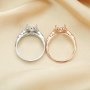 6x8MM Oval Prong Ring Settings,DIY Marquise Stackable Ring Set Bezel Supplies,Flower Stackable Solid 925 Sterling Silver Rose Gold Plated RingDIY Ring Set 1294562