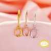 6x8MM Oval Prong Hook Earrings Settings, Solid 14K 18K Gold Earrings,Minimalist Oval Earrings,DIY Earring Supplies For Gemstone 1706224
