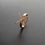 1Pcs Irregular Stone Prong Claw Bezel Solid 925 Sterling Silver Adjustable Ring Settings Rose Gold Plated DIY Supplies Findings 1294144