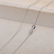 1MM Solid 18K White Gold Necklace,Au750 Necklace,18K Gold Cable Chain Necklace,16''-20'' 1312027