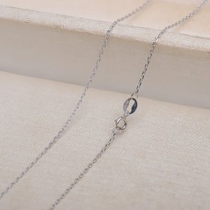 1MM Solid 18K White Gold Necklace,Au750 Necklace,18K Gold Cable Chain Necklace,16\'\'-20\'\' 1312027