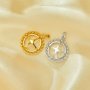 10MM Round Pin Pendant Settings for Half Drilled Pearl Beads,Solid 925 Sterling Silver Gold Plated Charm,Art Deco Pendant Charm,DIY Pendant Blank Supplies 1411453