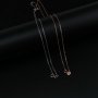 1Pcs 1MM Rose Gold Plated Solid 925 Sterling Silver Cable Chain Necklace for DIY Jewelry 18Inches 1320005