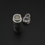 Tube Keepsake Ash Canister Cremation Urn Solid 925 Sterling Silver Wish Vial Pendant Prayer Box Antiqued Silver 10x30MM 1190027