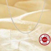 1.6MM Cable Round Chain Necklace with Extension Chain,Solid 925 Sterling Silver Necklace Chain,DIY Necklace Supplies 16''+2'' Extension Chain 1314031