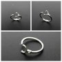 1Pcs 6MM Round Bead Satellite Setting Solid 925 Sterling Silver Bezel Tray DIY Adjustable Ring Settings 1294115