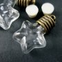 5pcs 20x20mm transparent star glass bottle 5mm open mouth bronze bail perfume vial pendant wish charm DIY supplies 1810276