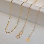 0.9MM Solid 18K Yellow Gold Necklace,Au750 Necklace,18K Gold Cable Necklace with Extension Chian,16''+2'' 1315022