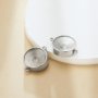 14MM Round Stainless Steel Pendant Settings With Two Loops,Minimalist Silver Pendant Charm Connector,DIY Pendant Blank Supplies 1431543