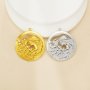 Mother and Baby Round Pendant Charm,Stainless Steel Flower Pendant,Art Deco Mom And Baby Pendant,DIY Pendant Supplies 1431541