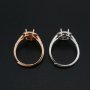 Halo Pear Prong Ring Settings Rose Gold Plated Solid 925 Sterling Silver Adjustable Ring Bezel for DIY Gemstone 1294224