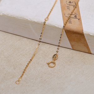 0.9MM Solid 18K Yellow Gold Necklace,Au750 Necklace,18K Gold Cable Necklace,DIY Necklace Chain Supplies 16\'\'+2\'\' 1315027